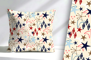 Retro Americana Star Burst Seamless, a Pattern Graphic by Sharon Schwalbe