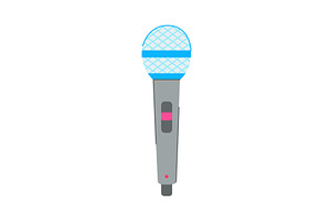 karaoke microphone music cartoon, an Illustration by pikepicture