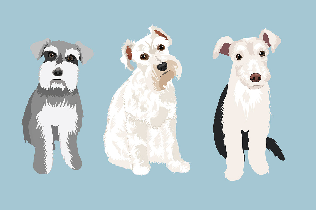 Schnauzers Clip Art Vector Bundle, an Illustration by Putnam Road Art (Photo 4 of 4)