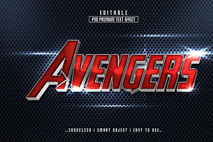 Avengers 3D Editable Psd Text Effect