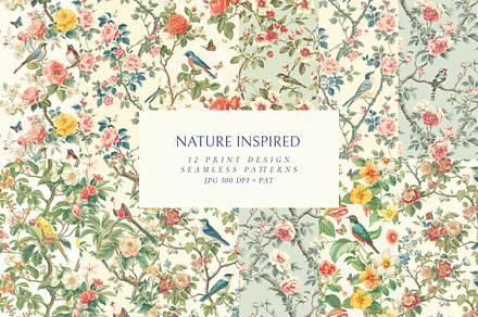 Chinoiseries Toile Seamless Patterns, a Pattern Graphic by Olya Creative