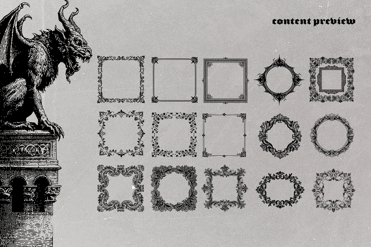 400+ Gothic Engravings BUNDLE, an Object Graphic by BeNone Designs (Photo 4 of 5)