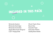80s Retro Vector Illustration Pack, an Object Graphic by Dustin Weeres (Thumbnail 2 of 10)