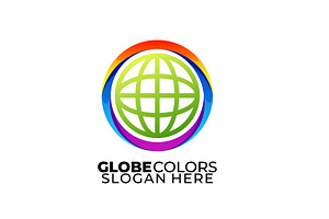 Icon Design Globe Gradient Colorful