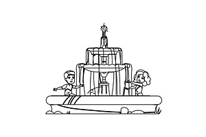 splash fountain kid vector, a Person Illustration by pikepicture