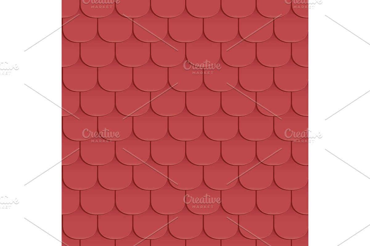 Shingles roof seamless pattern, a Decorative Illustration by Vitamin