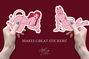 7 Devil Pinup VDay Girls Clipart, a Person Illustration by Ashley Katrina (Thumbnail 6 of 9)