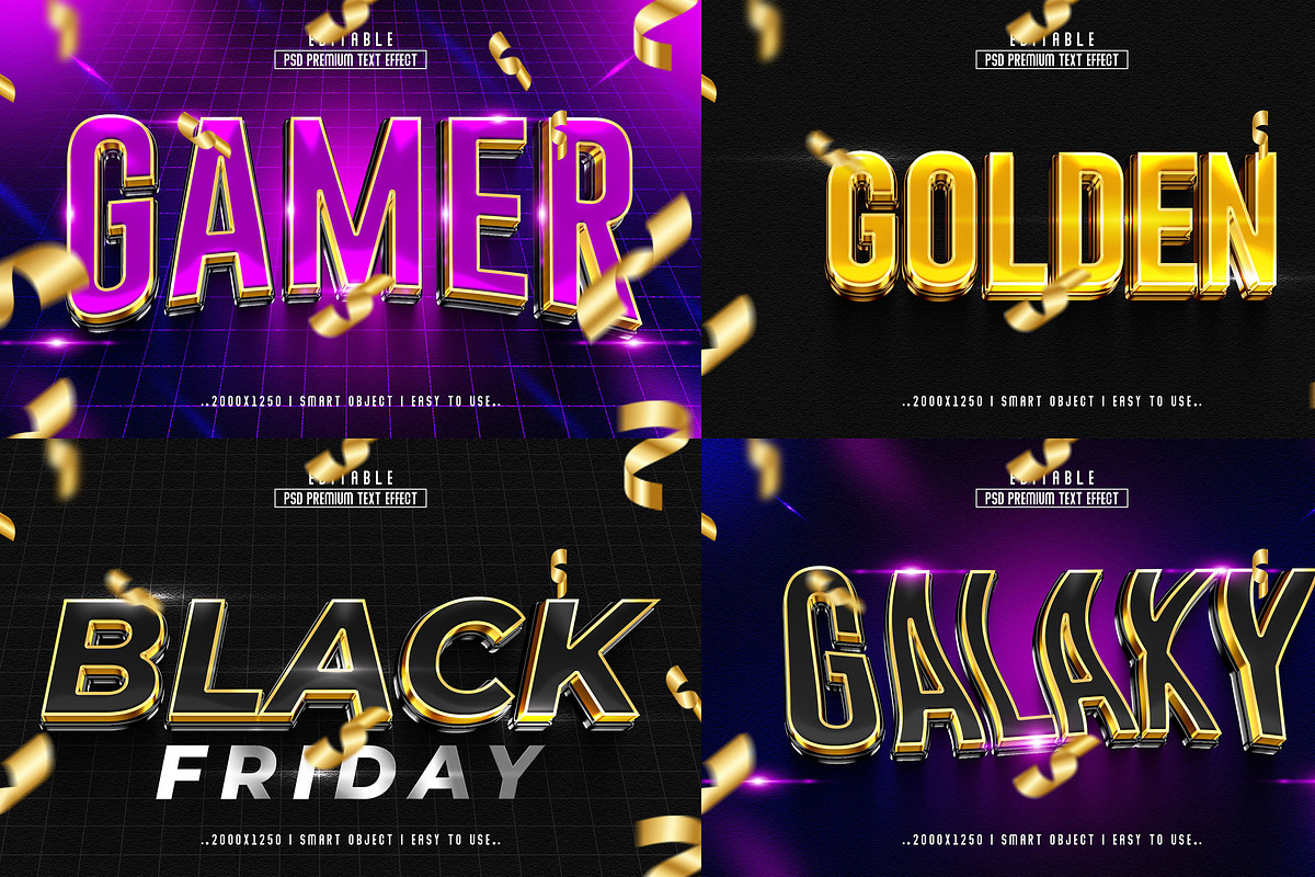 3D Luxury Editable Text Effect Style, a Layer Style Add-On by Md Jahidul99 (Photo 3 of 10)