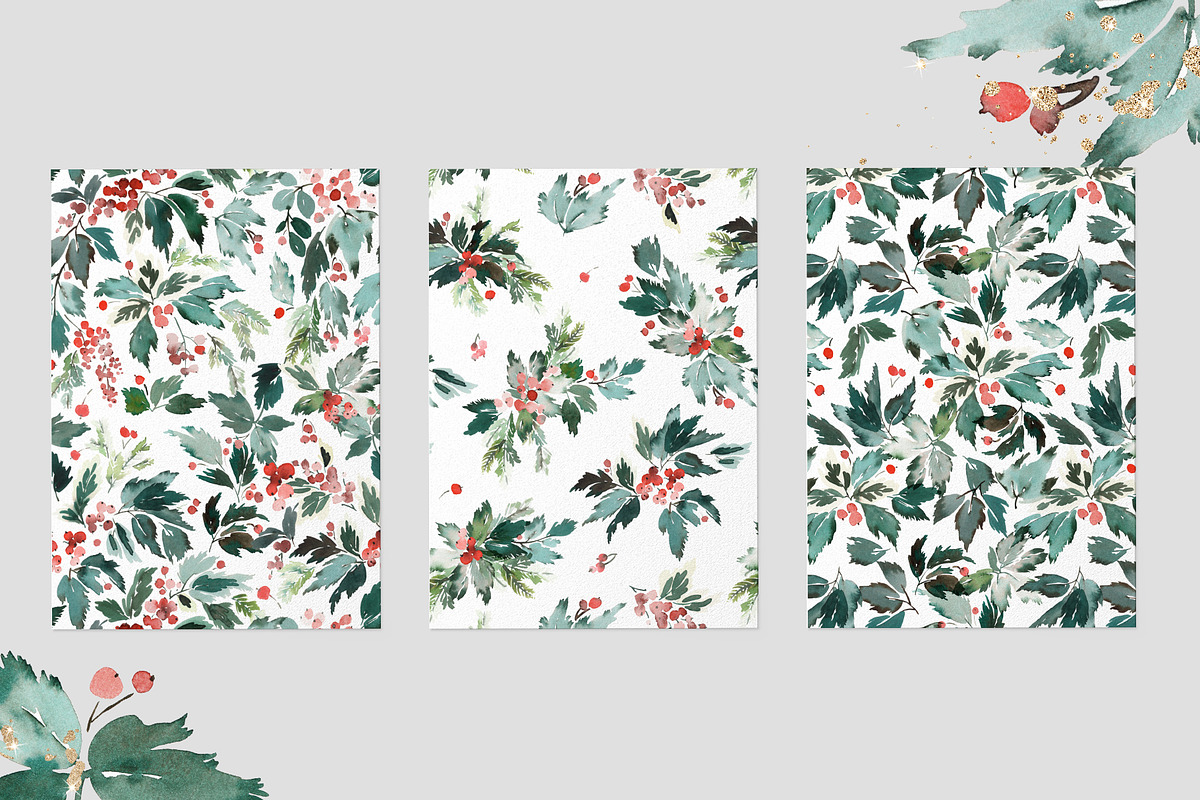 Christmas Watercolour Set | 90 PNG, a Card Template by Karma (Photo 7 of 12)