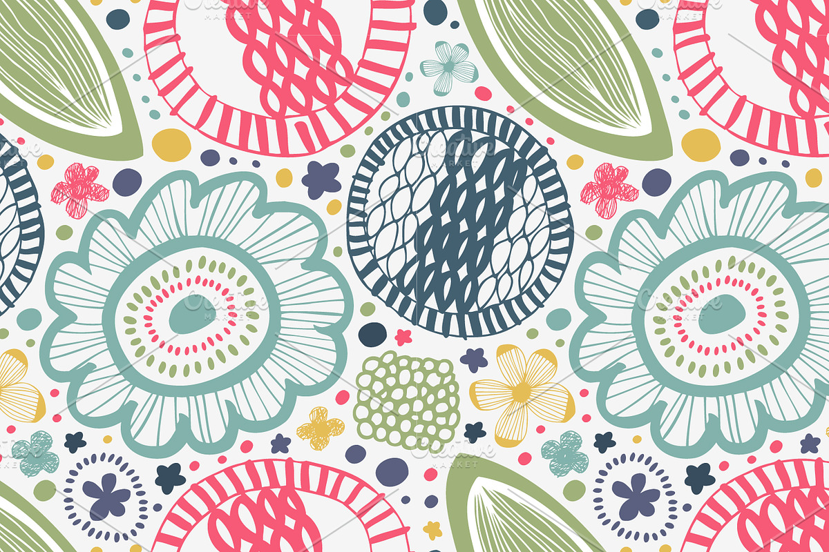 Decorative floral patterns set, a Pattern Graphic by Silmen (Photo 2 of 4)