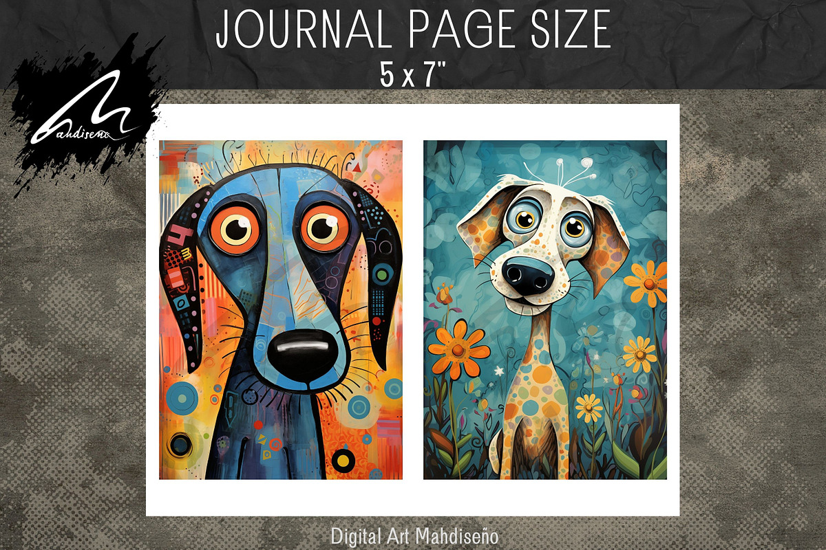 Whimsical Colorful Dog Papers, an Animal Illustration by Digital Art Mahdiseño (Photo 4 of 9)