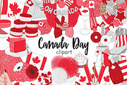 Canada Day Clipart, a Seasonal Illustration by GlamArtZhanna (Thumbnail 1 of 4)
