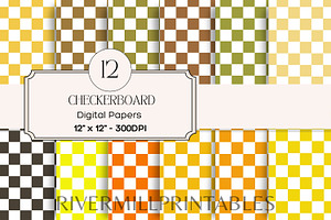 Checkerboard Digital Paper Bundle