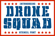 Drone Squad Stencil Font, a Font by PutraCetol Studio (Thumbnail 1 of 5)