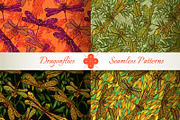 Dragonflies seamless patterns, a Pattern Graphic by Patternalized (Thumbnail 1 of 5)