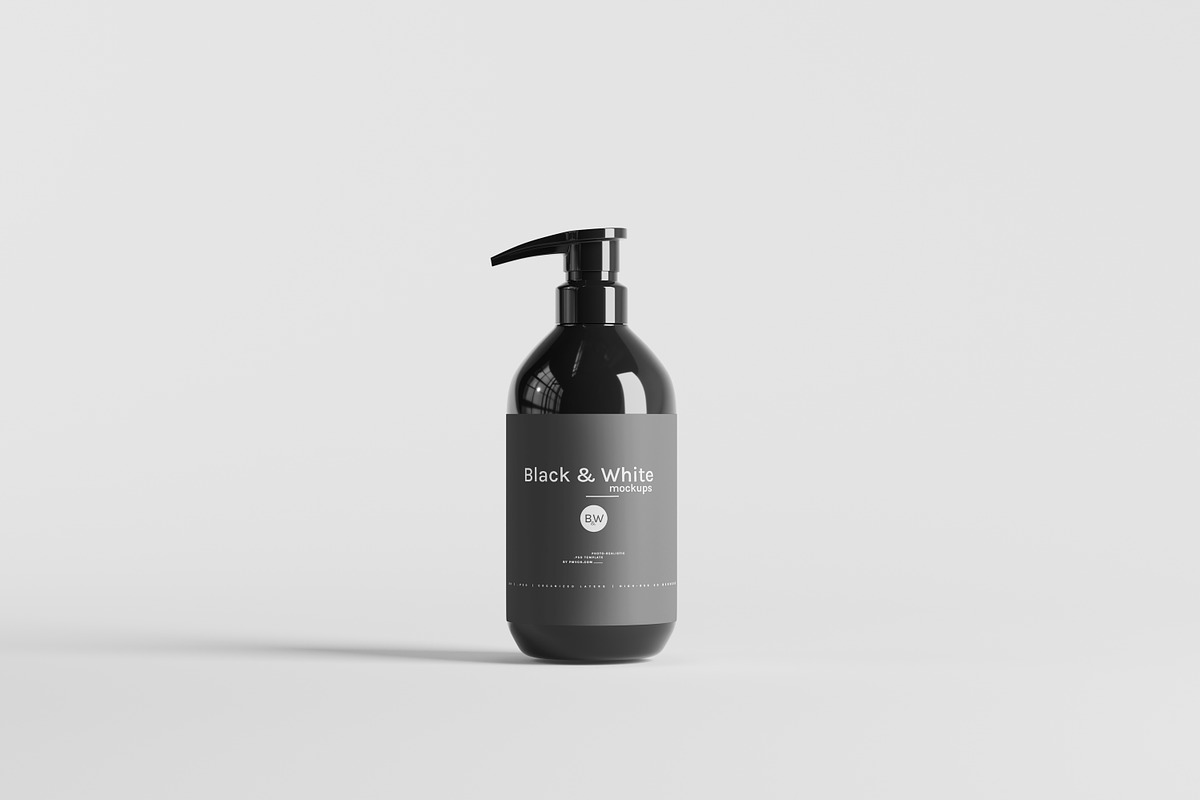 Black & White Mockups - Pump Bottles, a Packaging Mockup by pmvch (Photo 143 of 160)