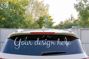 Car mockup. Car window mockup.