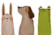 Cartoon Animals. Frog, Rabbit, Dog, an Object Graphic by the_myro (Thumbnail 1 of 4)