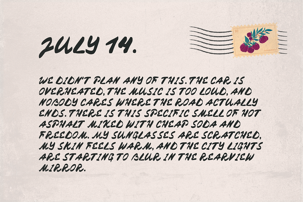 Summer Rush Handwritten Display Font, a Handwritten Font by Nonceni (Photo 8 of 10)