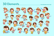 Thai Kids Songkran Splash Digital, a Seasonal Illustration by CreativeValuation (Thumbnail 2 of 11)