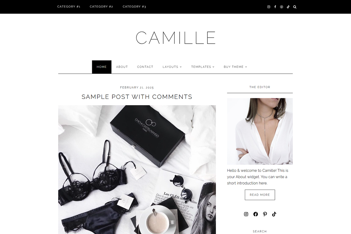 Feminine WordPress Theme | Camille, a WordPress Template by Hello Chic Designs (Photo 1 of 2)