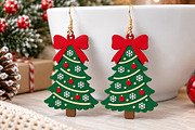 Christmas Tree Earrings Laser Cut, an Object Graphic by Canvas Craft (Thumbnail 2 of 4)