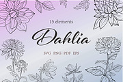 Dahlia Bouquet SVG Bundle, a Graphic by KostaDigitalArt (Thumbnail 1 of 10)