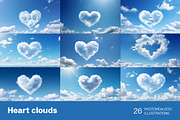 Heart Clouds. 23 images, an Object Illustration by Handmadefont (Thumbnail 4 of 11)