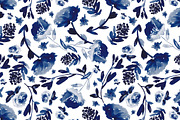 Dark navy, grey blue and white, a Pattern Graphic by Anya-D (Thumbnail 1 of 7)