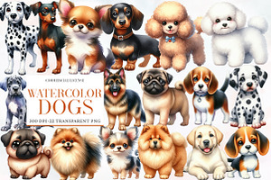 Watercolor Dogs Sublimation Bundle, an Illustration by Designworld