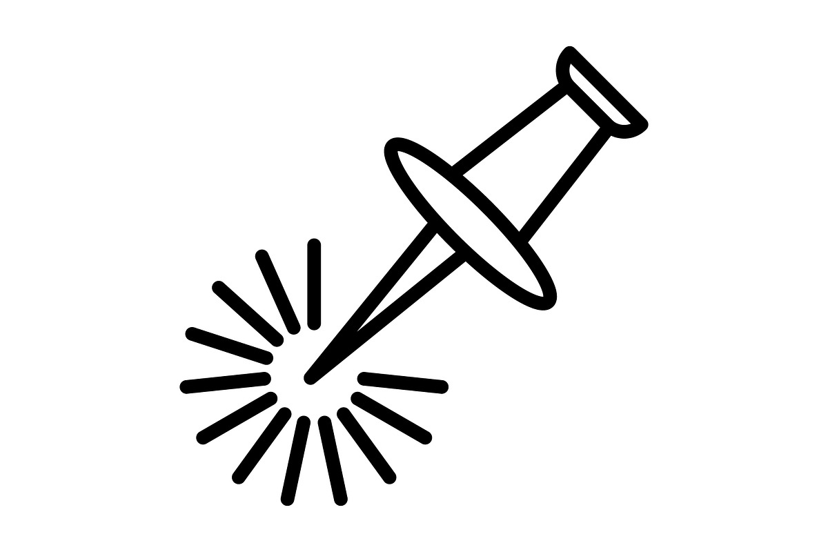 Pushpin icon, an Outline Icon by Sumberpangan (Photo 3 of 5)
