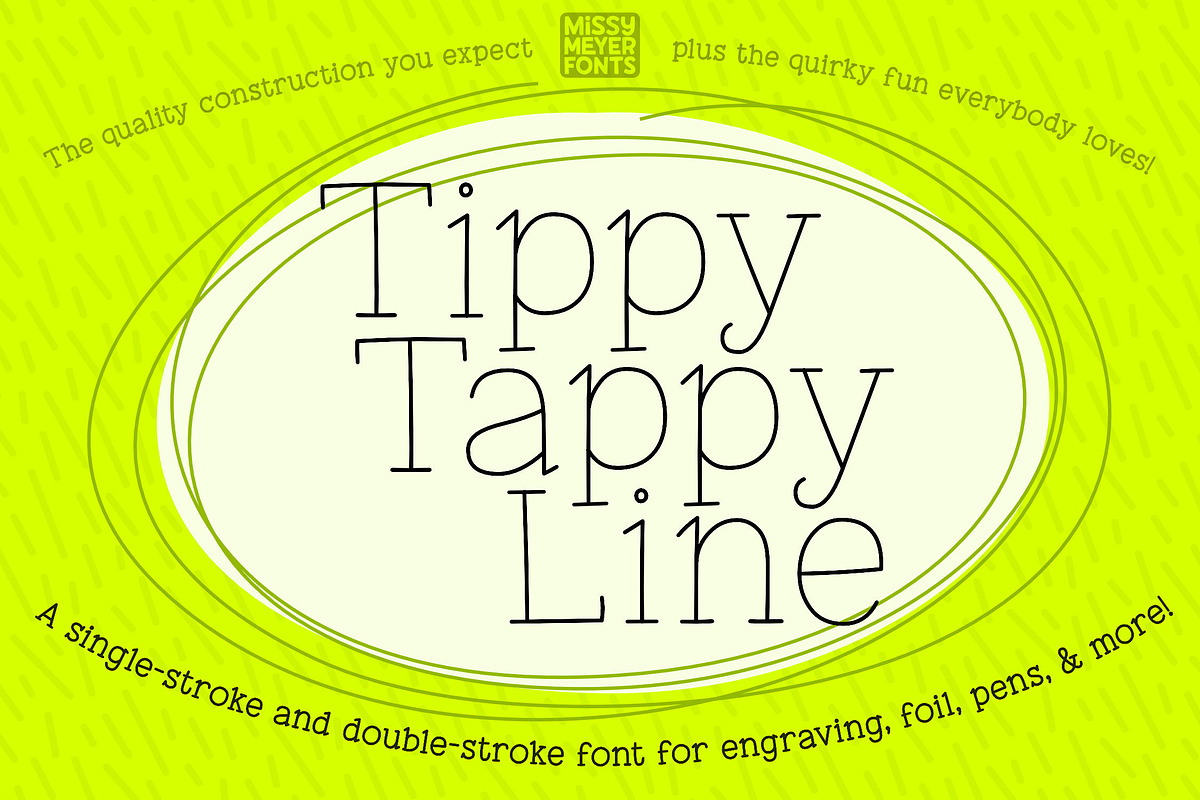 Tippy Tappy Line - single-line font, a Serif Font by Missy Meyer (Photo 1 of 8)