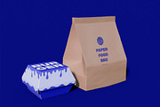 Paper Food Bag & Burger Box Mockup, a Packaging Mockup by skybluecreative (Thumbnail 2 of 2)
