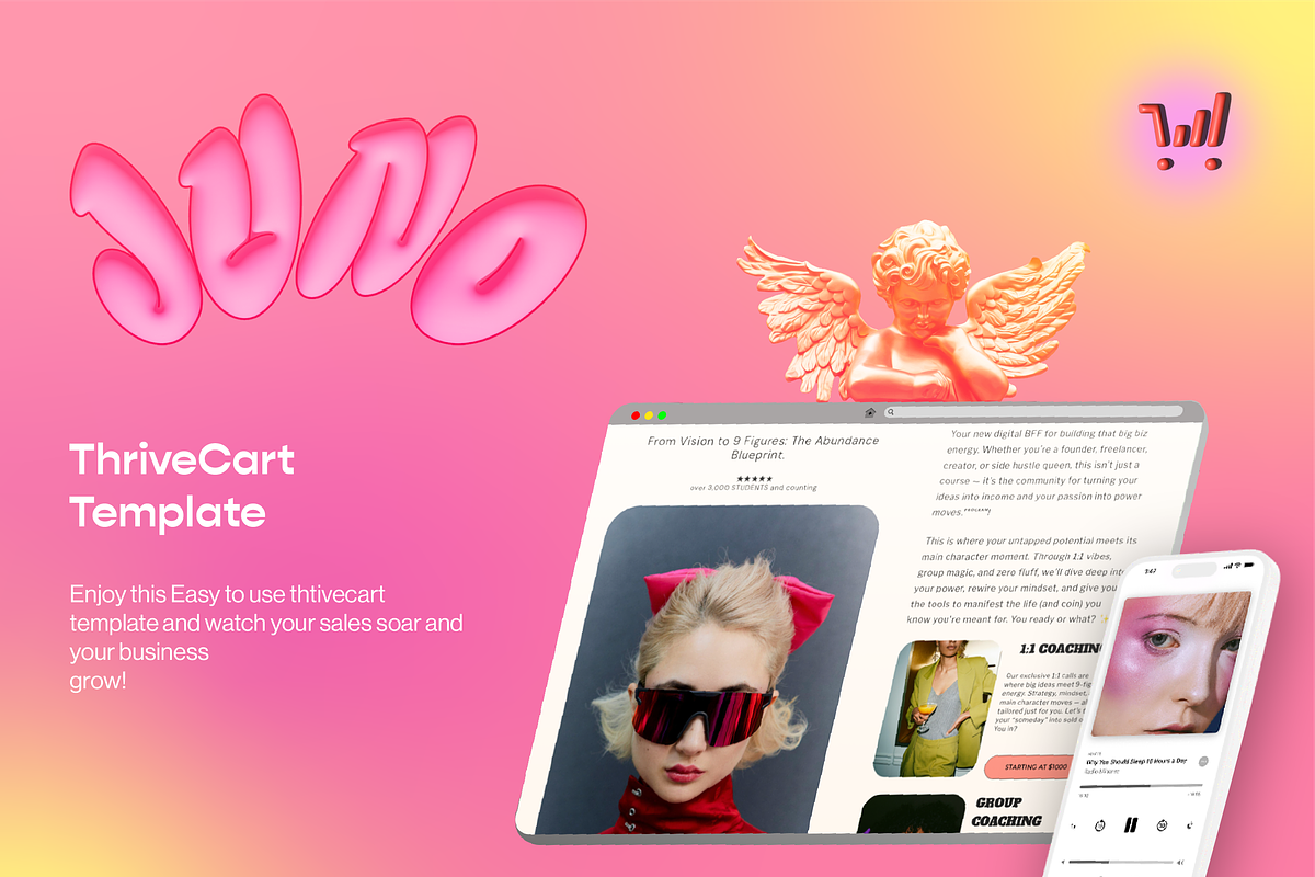 Thrivecart, JUNO Checkout Template, a Landing Page Template by dunagency (Photo 1 of 8)