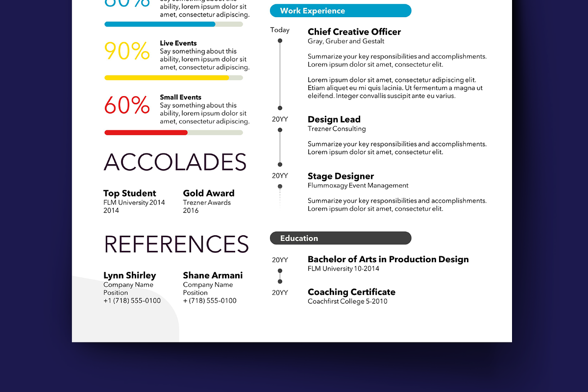 Colorful Resume Set, a Resume Template by Knockout Prezo (Photo 7 of 10)