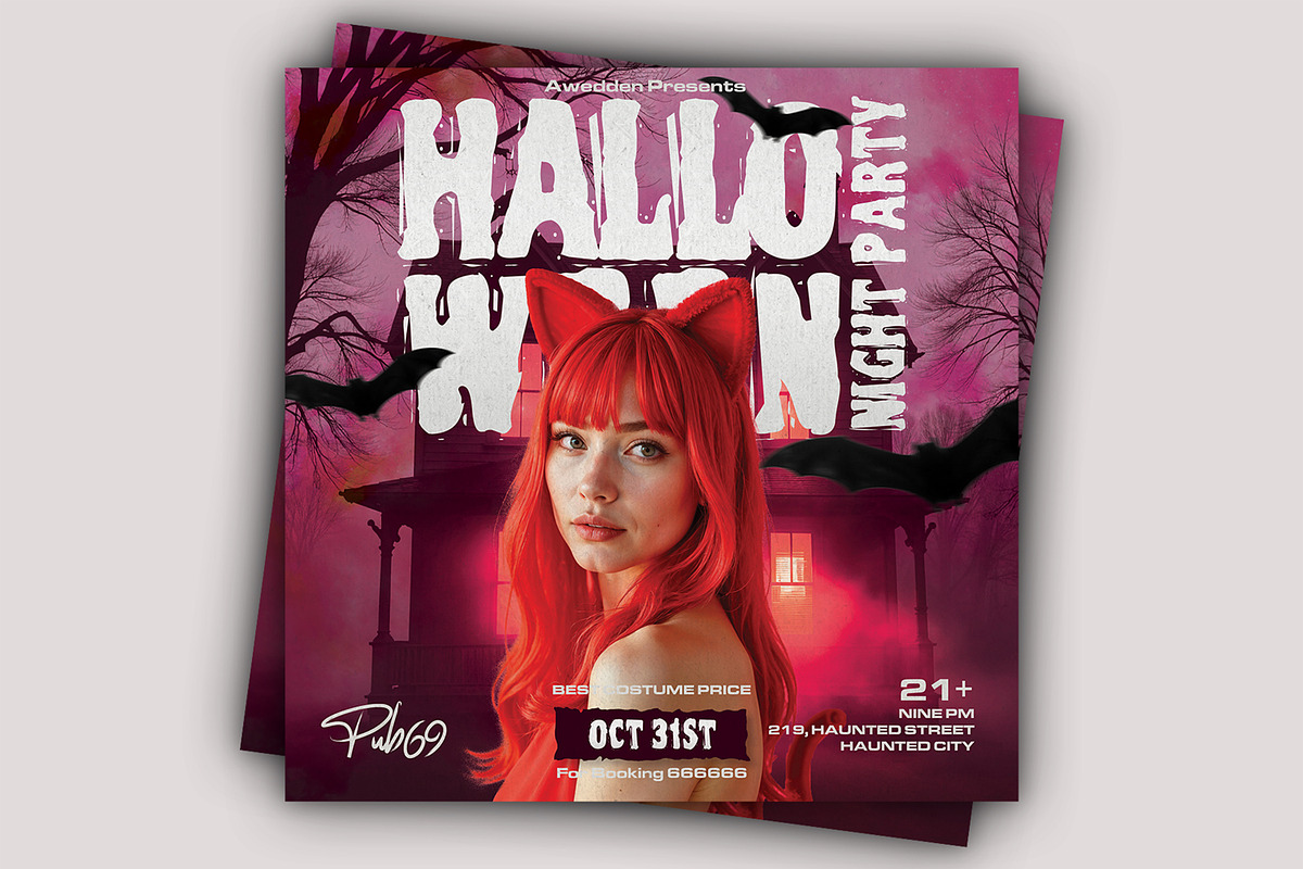 Halloween Night Party Flyer Template, a Flyer Template by Posterfello (Photo 1 of 4)