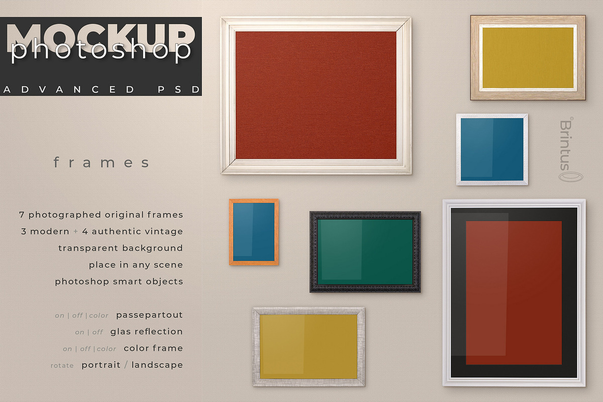 Frame Mockup | 7 PSD frames preview 2