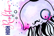 9 Cute Watercolor & Ink Animals Pack, an Animal Illustration by Yasmina Creates (Thumbnail 4 of 5)