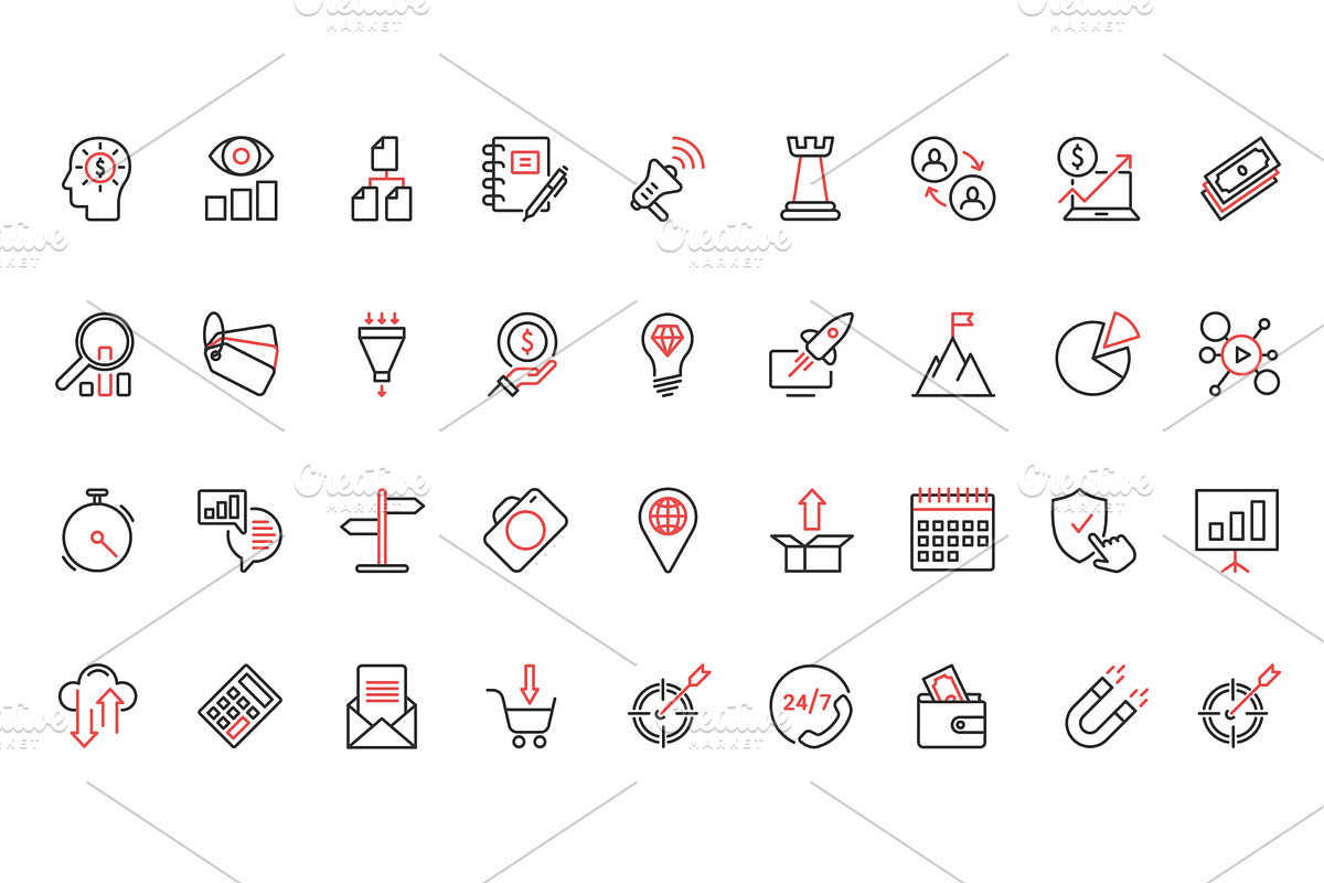 Business management icons, an Object Illustration by Lemberg Vector