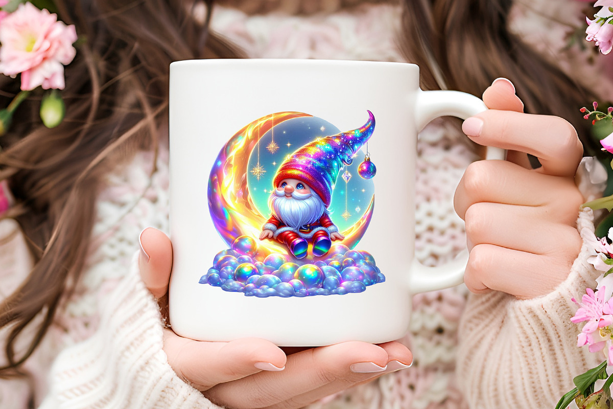 iridescent Christmas Cute Gnome Clip, an Illustration by RobertsArt (Photo 7 of 7)