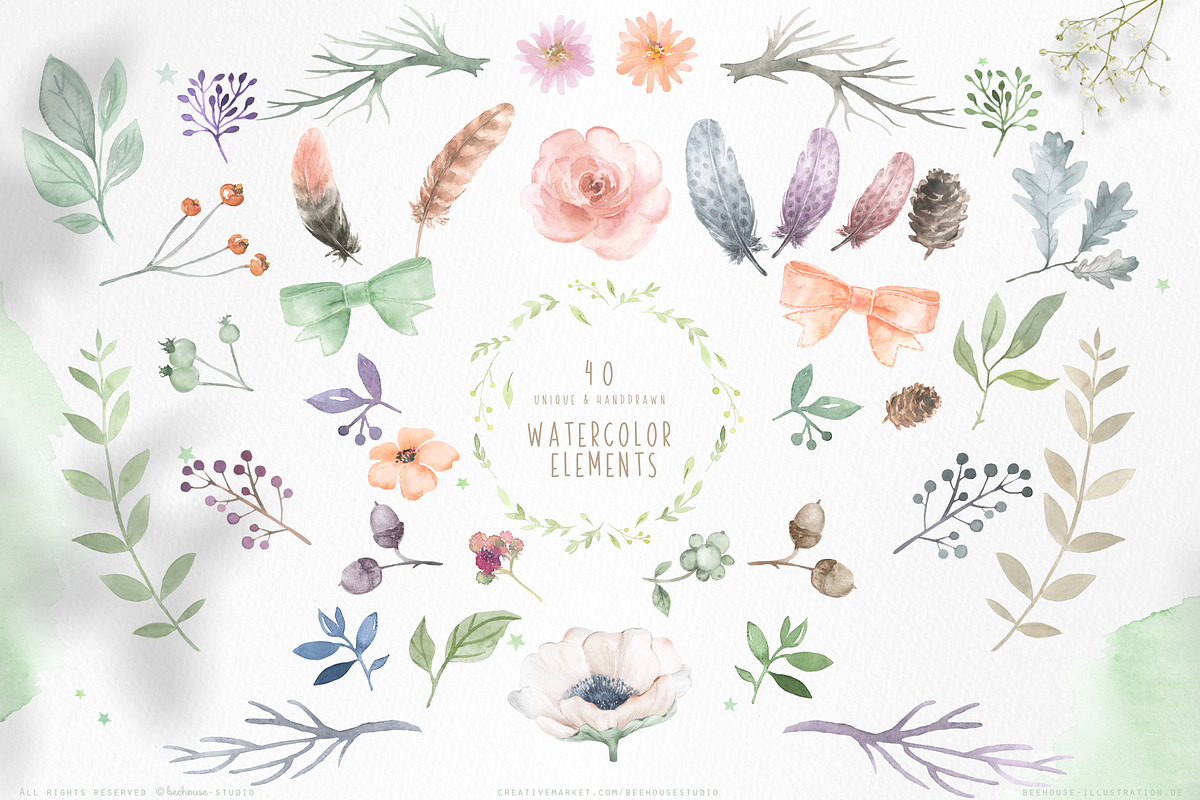 watercolor forest animal portraits, an Animal Illustration by beehouse studio (Photo 3 of 11)