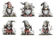 Whimsical spring gnome clipart, an Illustration by SinaCreation (Thumbnail 3 of 11)