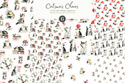 Christmas cats seamless pattern set, a Pattern Graphic by Patishop Art (Thumbnail 1 of 9)