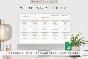 Wedding Vendor Spreadsheet