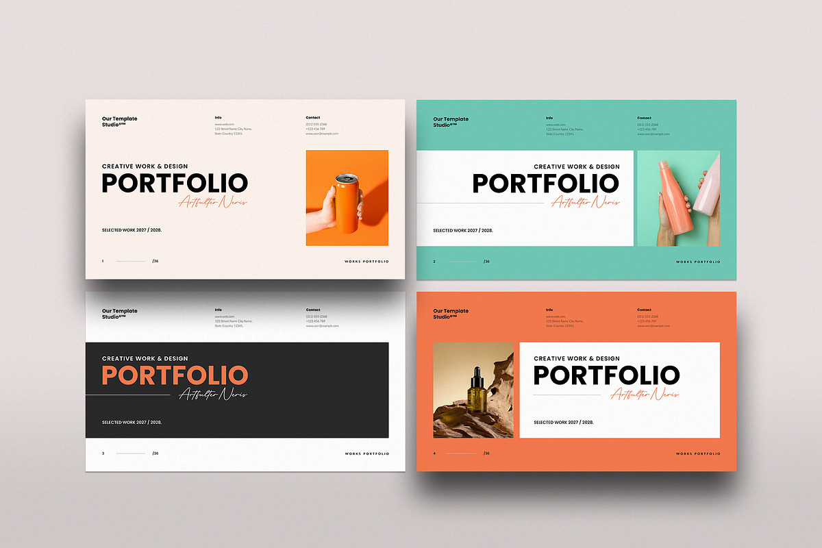 Portfolio Template InDesig & Canva, a Presentation Template by TemplateFolio-Shop (Photo 4 of 14)