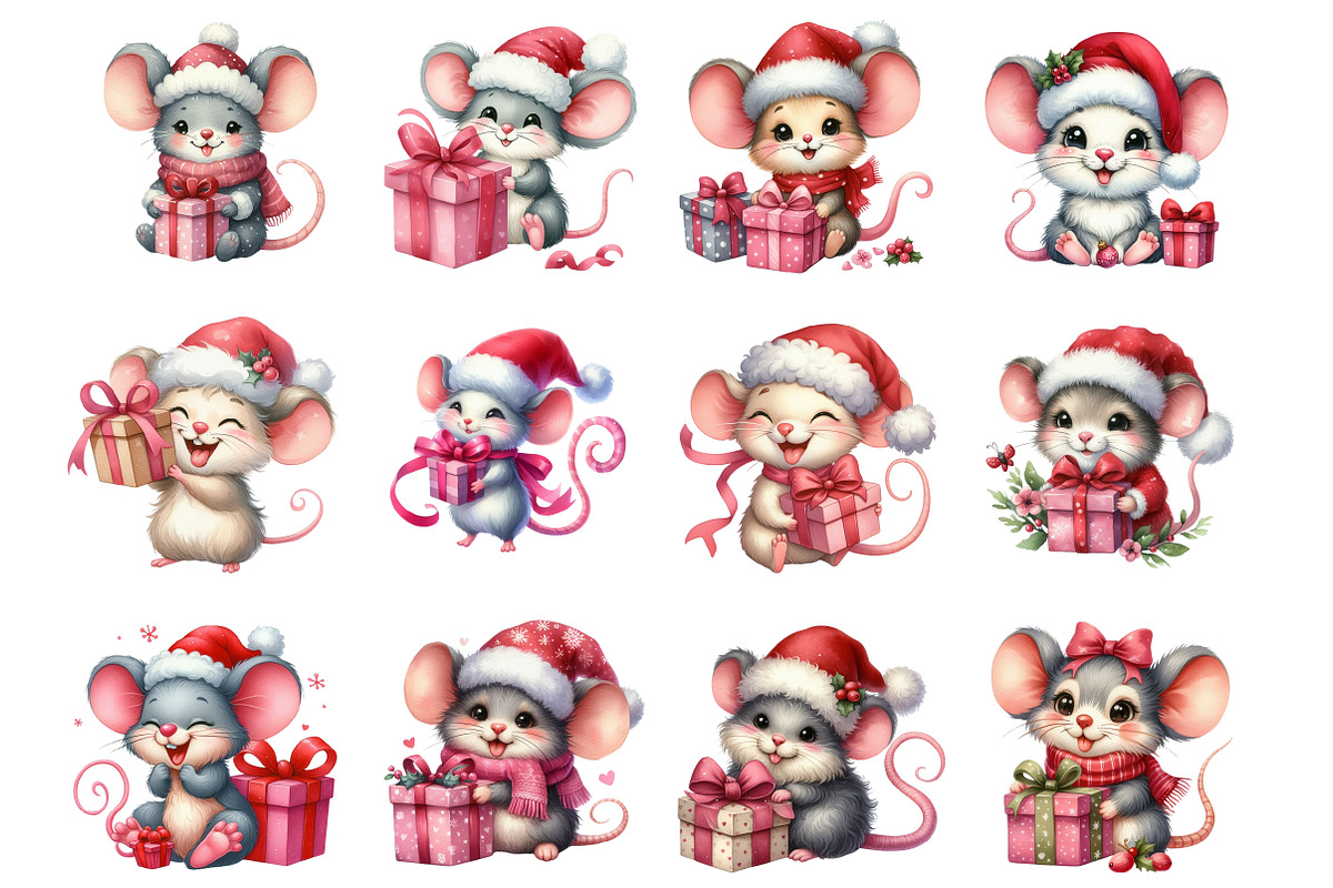 Funny Christmas Mouse, an Illustration by Design Market (Photo 4 of 4)