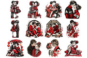 Valentine Kissing Couple Clipart, an Illustration by DreamArtGraphic (Thumbnail 3 of 4)