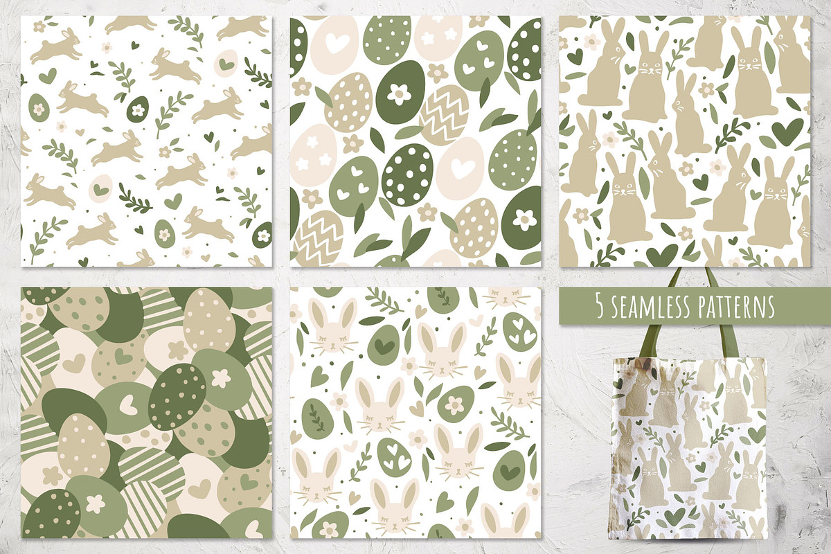 EASTER set. Patterns and postcards, a Pattern Graphic by pineart (Photo 3 of 6)