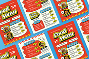 Red Retro Fast Food Food Menu, a Flyer Template by Aiyari Graphic (Thumbnail 2 of 3)
