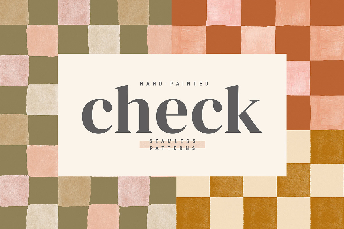 Checkered Painted Seamless Patterns, a Pattern Graphic by Basia Stryjecka (Photo 17 of 17)